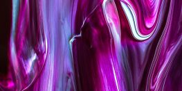Fluid abstract swirls of magenta and purple with a glossy, reflective quality.